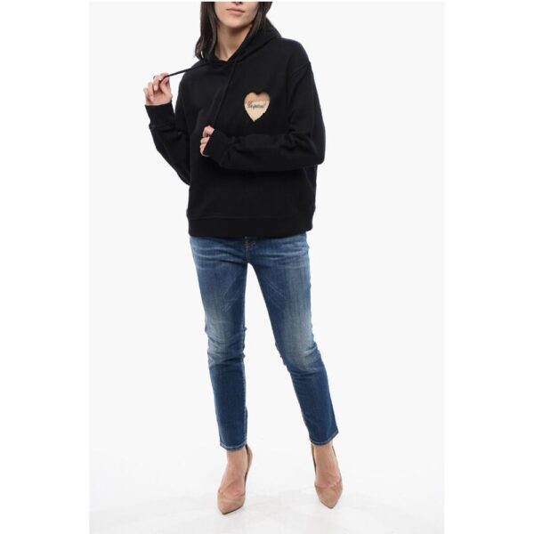 Dsquared² Brushed Cotton Hoodie with See Through Insert - Image 4