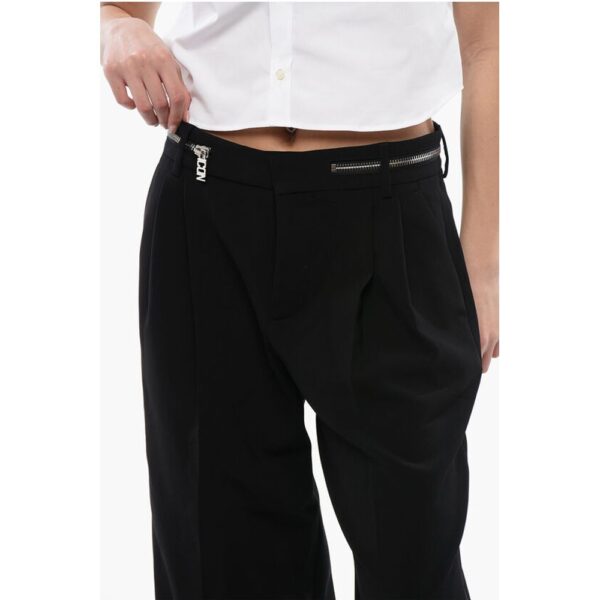Dsquared² Double-pleated ICON Palazzo Pants with Zip Waist Detail - Image 3