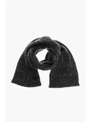 Saint Laurent Wool Blend Scarf with Logo Patch