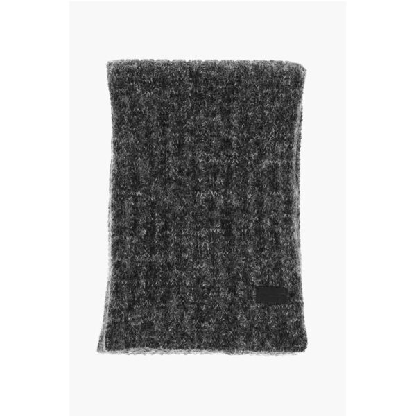 Saint Laurent Wool Blend Scarf with Logo Patch - Image 3