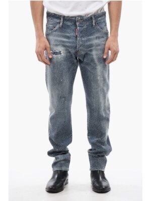 Dsquared² Stone Washed COOL GUY Jeans With Allover Rhinestones 17 cm