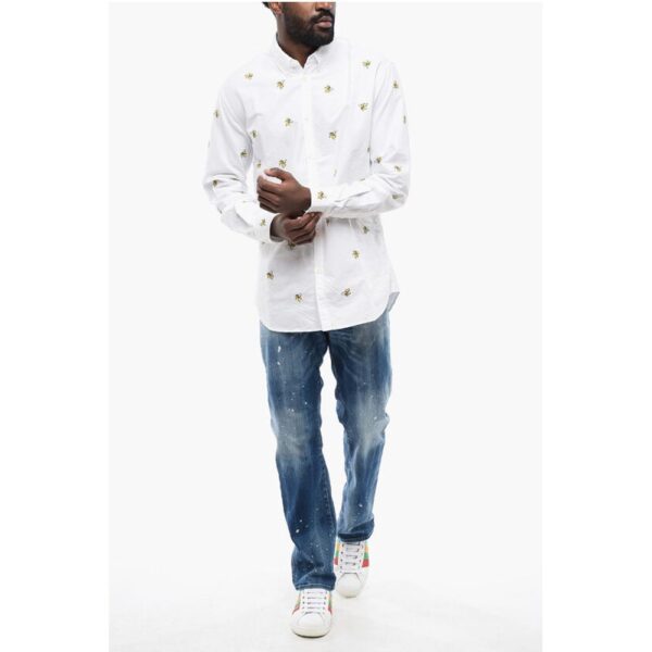 Dsquared² Button-Down Shirt With Banana Embroidery - Image 4
