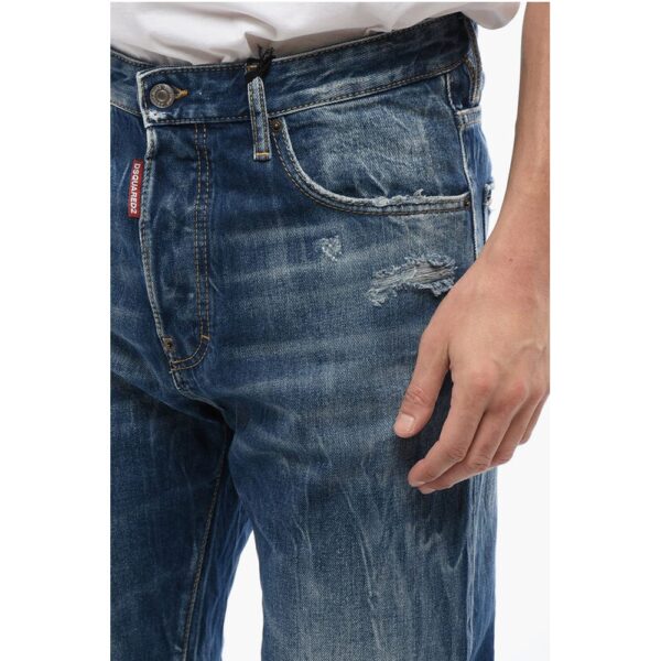 Dsquared² Distressed Effect 642 Mid Washed Jeans 20 cm - Image 3