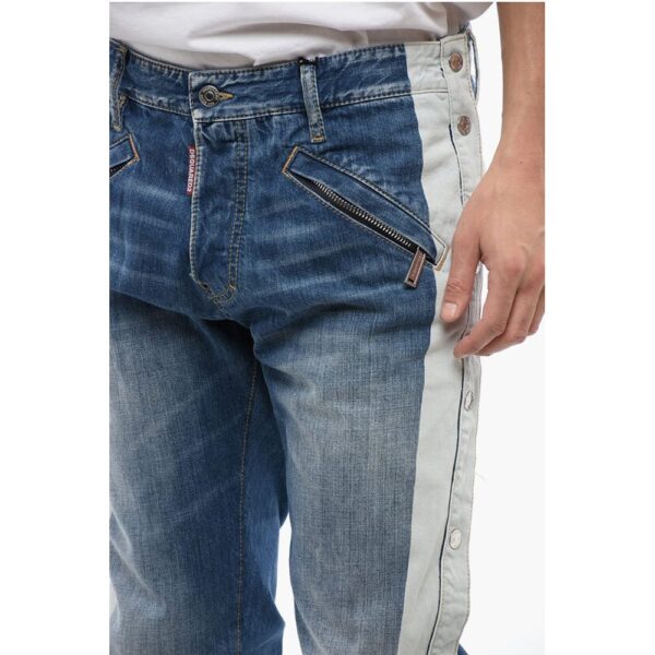 Dsquared² Cool Guy STRIPPER Jeans With Side Buttons 18 cm - Image 3