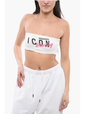 Dsquared² Printed Embroidered ICON DARLING Tube Top
