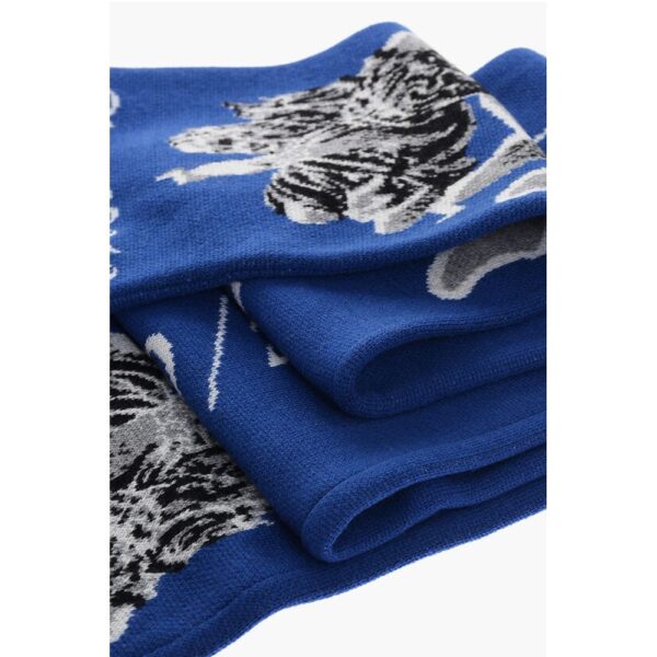 Off-White Virgin Wool Scarf With Contrast Embroidery Logo - Image 2