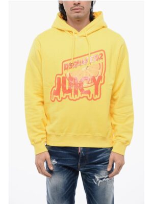 Dsquared² Cool-fit Hoodie Sweatshirt with Glossy Silicon Print