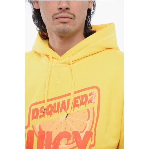 Dsquared² Cool-fit Hoodie Sweatshirt with Glossy Silicon Print - Image 3