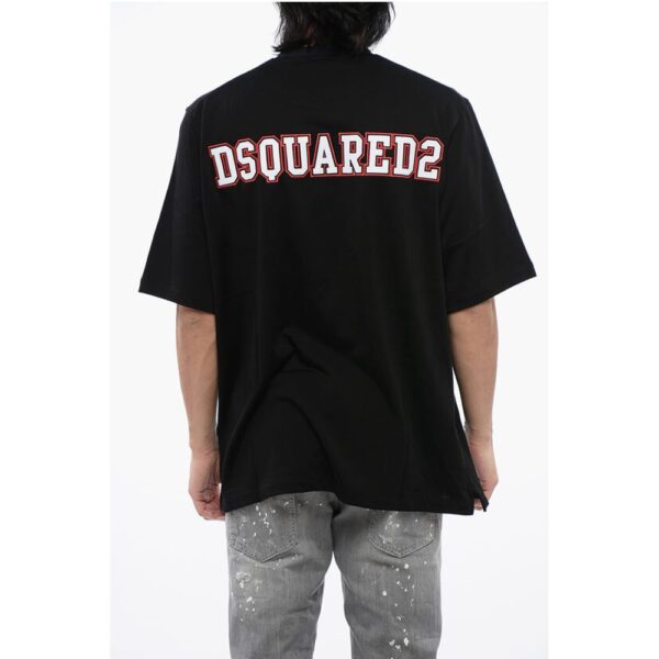 Dsquared² Football Fit Cotton Blend T-Shirt with Logo Patch - Image 2