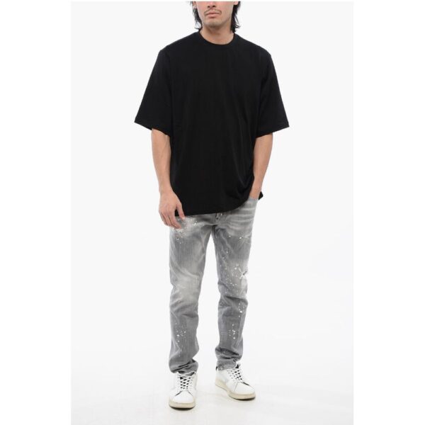 Dsquared² Football Fit Cotton Blend T-Shirt with Logo Patch - Image 4