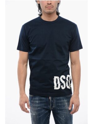 Dsquared² Crew Neck Cotton T-Shirt with Printed Logo