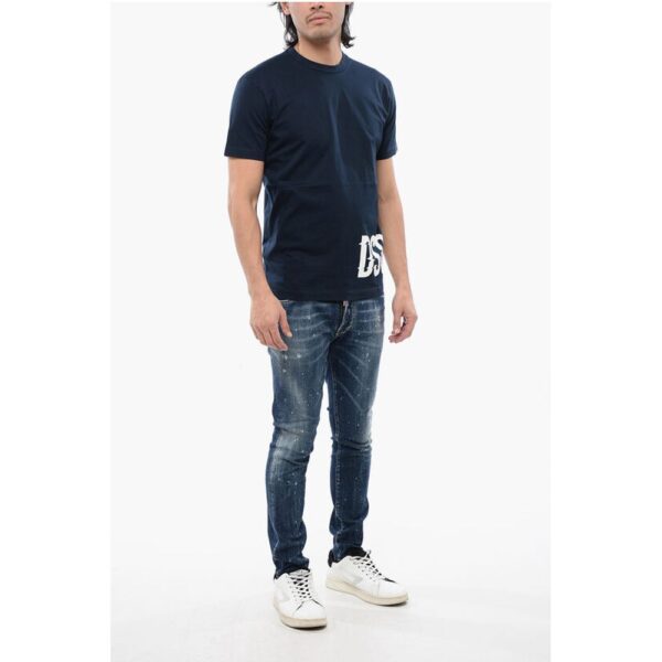 Dsquared² Crew Neck Cotton T-Shirt with Printed Logo - Image 4