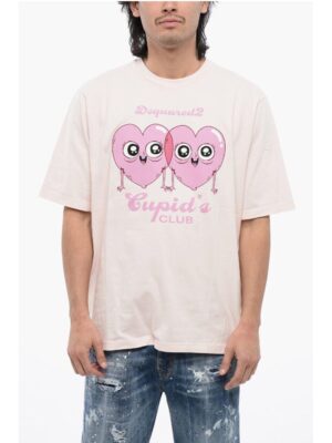 Dsquared² Crew Neck CUPID'S CLUB Cotton T-Shirt