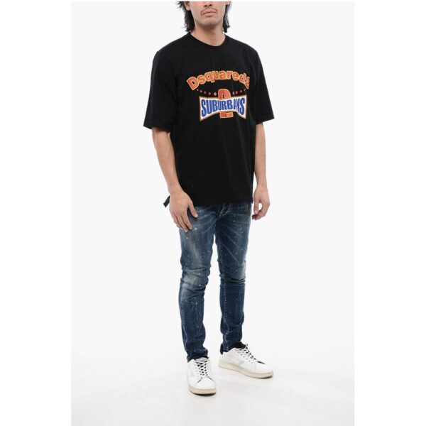 Dsquared² Crew Neck D2 SUBURBAN Skater Fit Cotton T-Shirt - Image 4