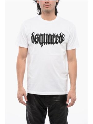 Dsquared² Cotton D2 GOTHIC Loose Fit T-Shirt with Rhinestones