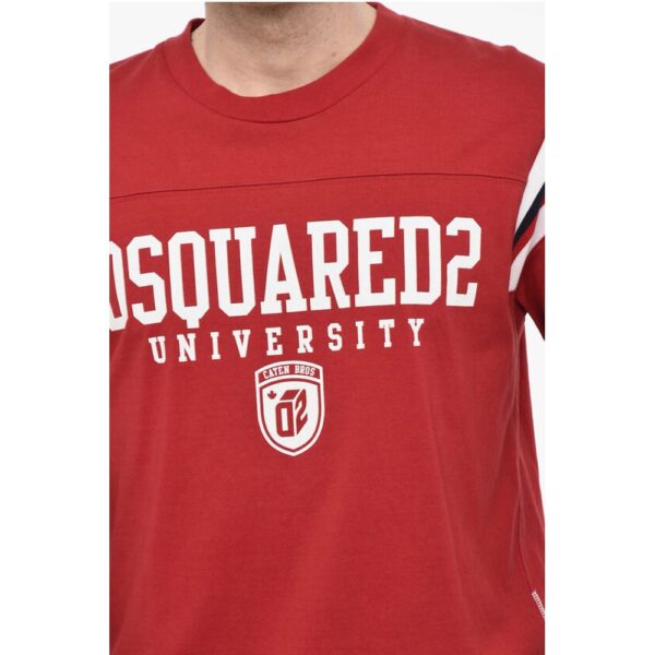 Dsquared² Varsity Fit D2 UNIVERSITY T-Shirt with Tape Detail - Image 3