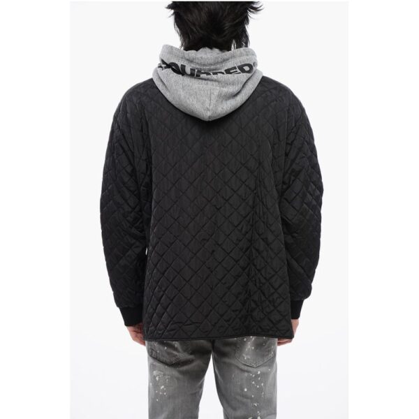 Dsquared² Quilted Jacket with Fleece Hood - Image 2