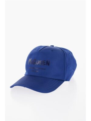 Alexander McQueen Solid Color Cap with Printed Logo