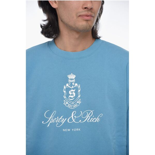 Sporty & Rich Logo Print Crewneck Sweatshirt - Image 3