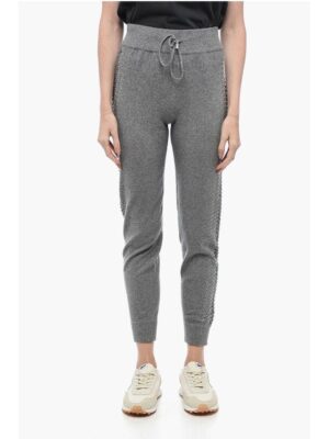 Philipp Plein Knitted KELLY Joggers with Rhinestoned Detail