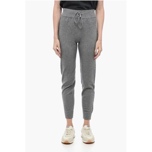 Philipp Plein Knitted KELLY Joggers with Rhinestoned Detail