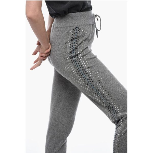 Philipp Plein Knitted KELLY Joggers with Rhinestoned Detail - Image 3