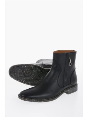 Off-White Stone Effect Sole ECO Leather Booties