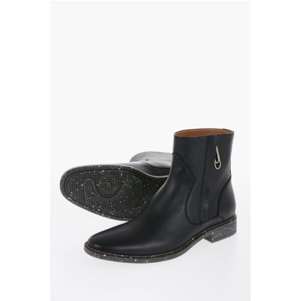 Off-White Stone Effect Sole ECO Leather Booties