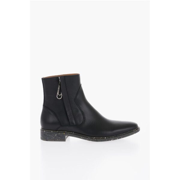 Off-White Stone Effect Sole ECO Leather Booties - Image 3