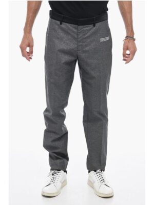 Off-White Glittery Tailoring Pants with Satin Detailing
