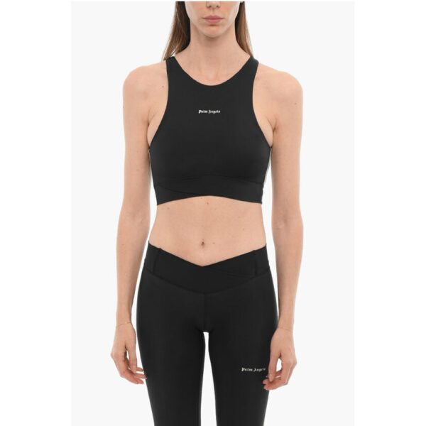 Palm Angels Active Crop Top with Contrasting Logo