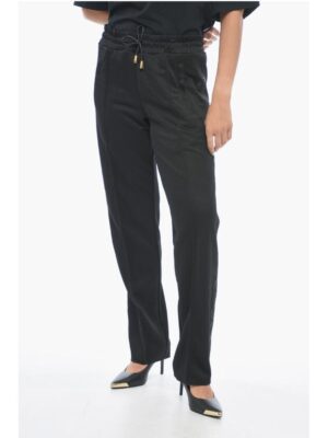 Palm Angels Cotton Track Pants with Lurex Embroideries