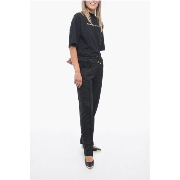Palm Angels Cotton Track Pants with Lurex Embroideries - Image 4