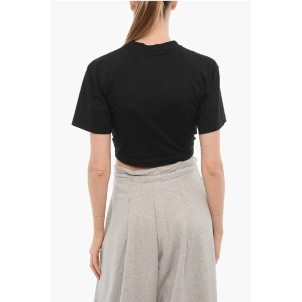 Palm Angels Solid Color Crop T-Shirt with Cut-Out Detail - Image 2