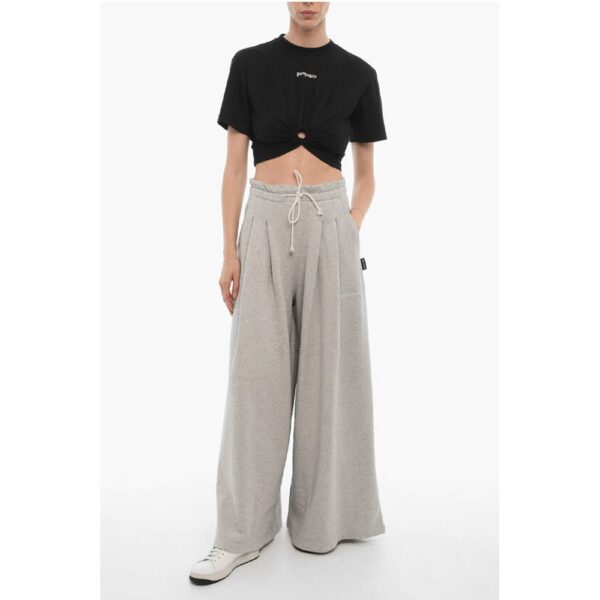 Palm Angels Solid Color Crop T-Shirt with Cut-Out Detail - Image 4