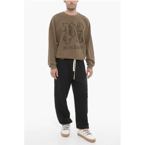 Palm Angels Solid Color Brushed Cotton HUNTER Joggers - Image 4