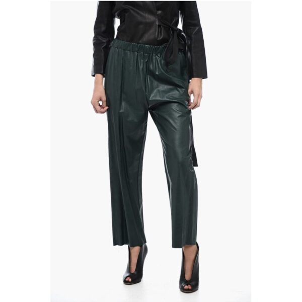 Maison Margiela MM6 Eco-leather Pants with Elastic Waistband