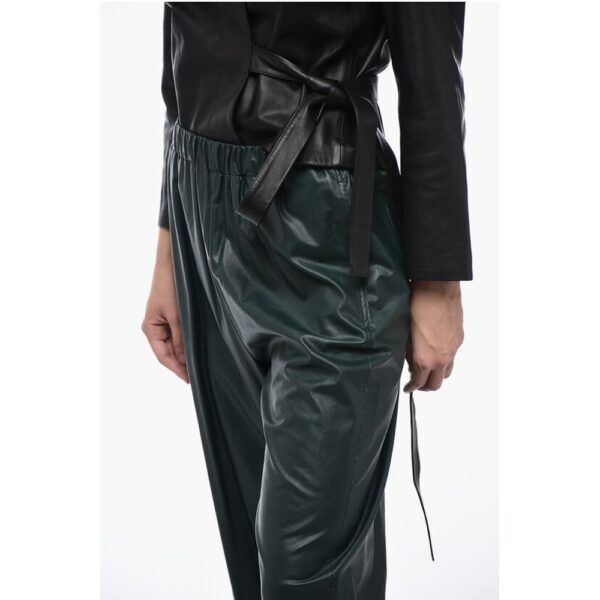Maison Margiela MM6 Eco-leather Pants with Elastic Waistband - Image 3