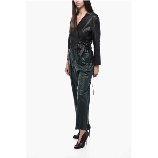 Maison Margiela MM6 Eco-leather Pants with Elastic Waistband - Image 4
