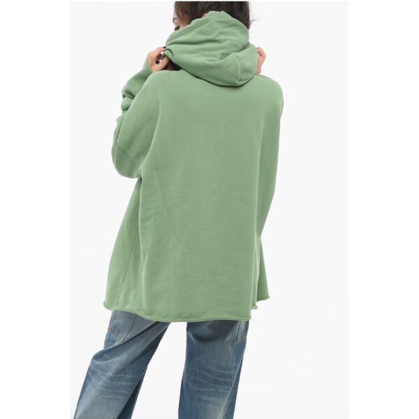 Maison Margiela MM6 Brushed Cotton Hoodie with Raw-cut Hem - Image 2