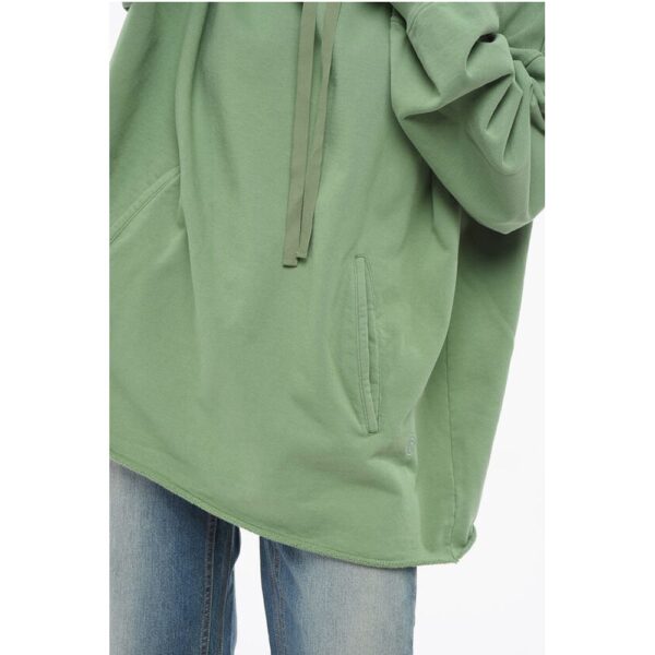 Maison Margiela MM6 Brushed Cotton Hoodie with Raw-cut Hem - Image 3