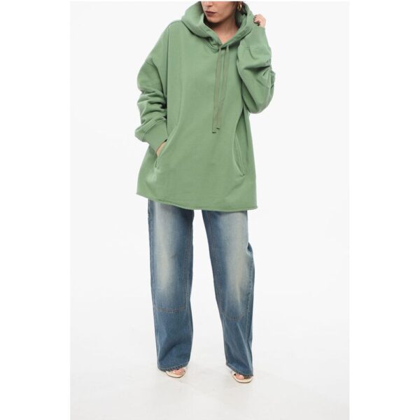 Maison Margiela MM6 Brushed Cotton Hoodie with Raw-cut Hem - Image 4