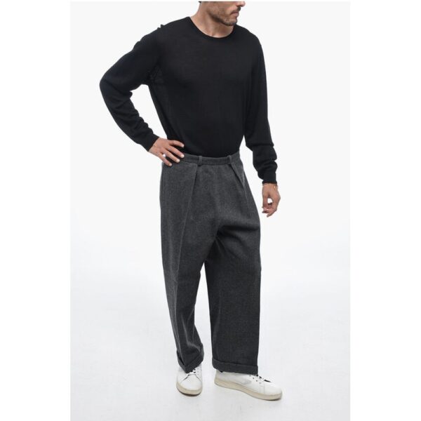 Maison Margiela MM10 Single-pleated Wool Blend Chinos Pants - Image 4