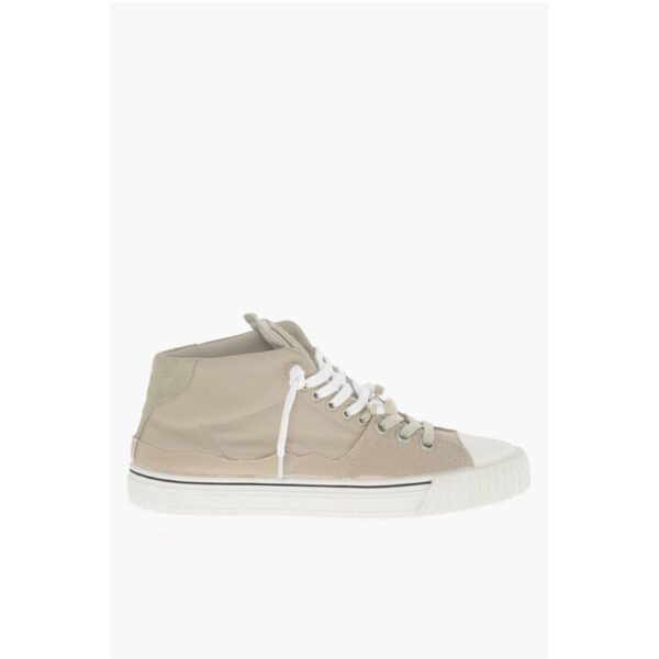 Maison Margiela MM22 Distressed Effect Leather High-Top Sneakers - Image 3