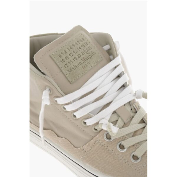 Maison Margiela MM22 Distressed Effect Leather High-Top Sneakers - Image 4