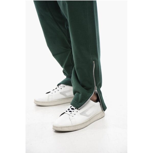 Maison Margiela Brushed Cotton Joggers With Botton Zips - Image 3
