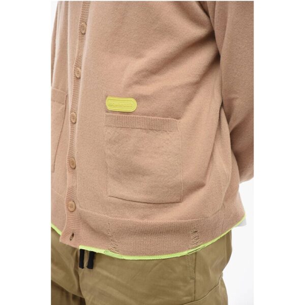 Dsquared² Cashmere Blend Cardigan wiith Distressed Detail - Image 3