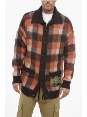Dsquared² Wool Oversized Cardigan with Check Pattern