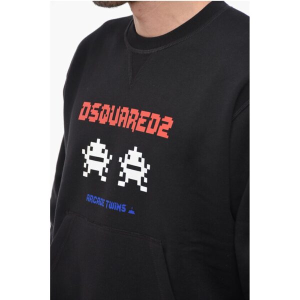 Dsquared² ARCADE TWINS Hoodie Sweatshirt with Logo Print - Image 3