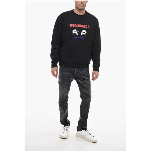 Dsquared² ARCADE TWINS Hoodie Sweatshirt with Logo Print - Image 4
